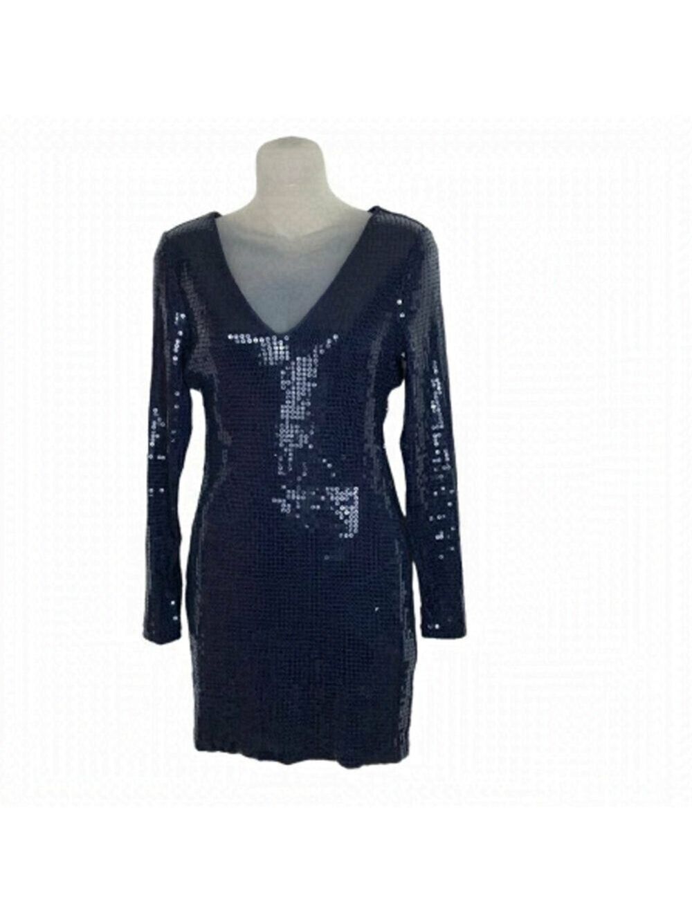 Robert Rodriguez Navy Blue Sequin Mini Dress Size  S